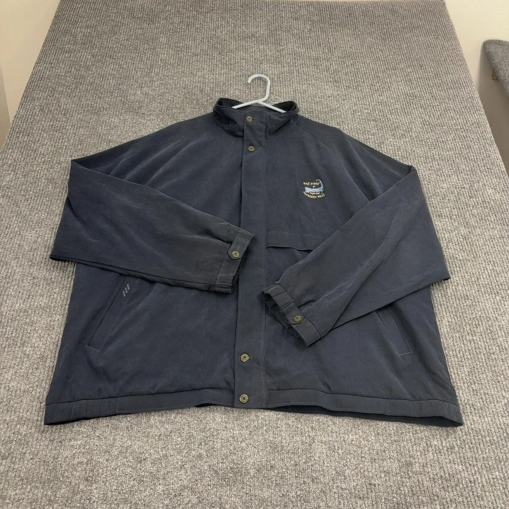 Bass River Bayberry Hills Monterey Club Jacket Mens XXL Blue Polyester Golf Gorp